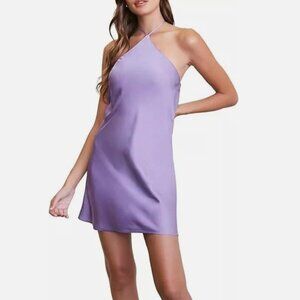 Forever 21 Women's Satin Halter Slip Dress (Medium, Lavender)